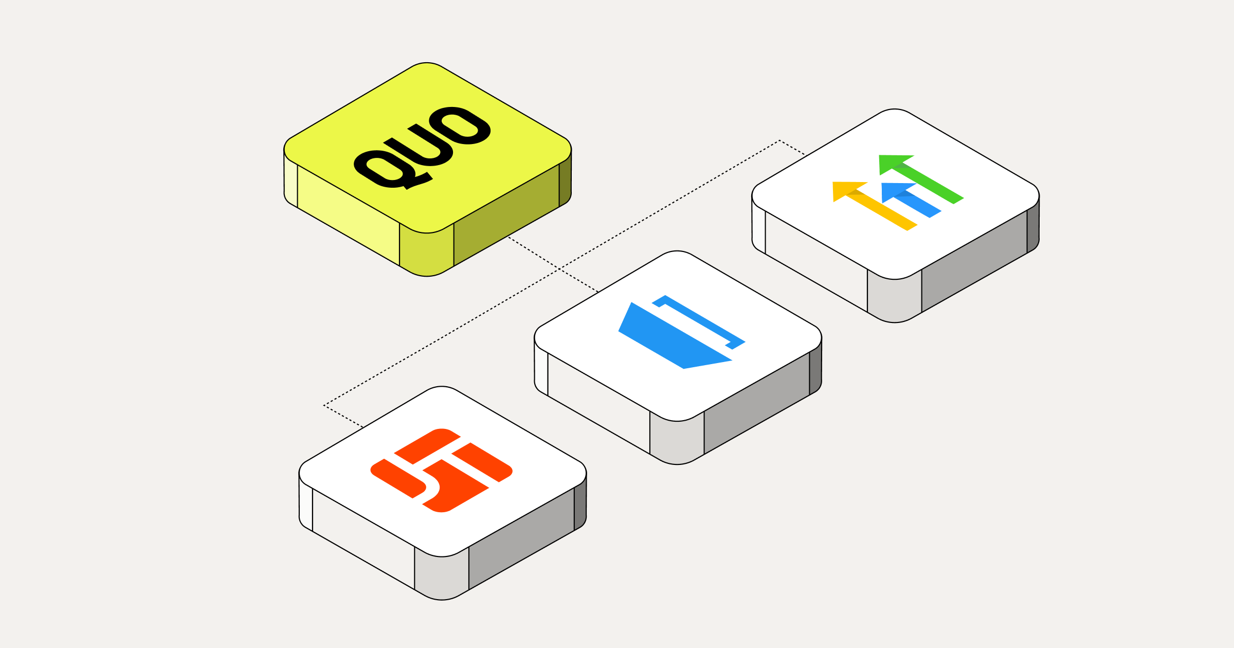 image of logos connecting to Quo logo