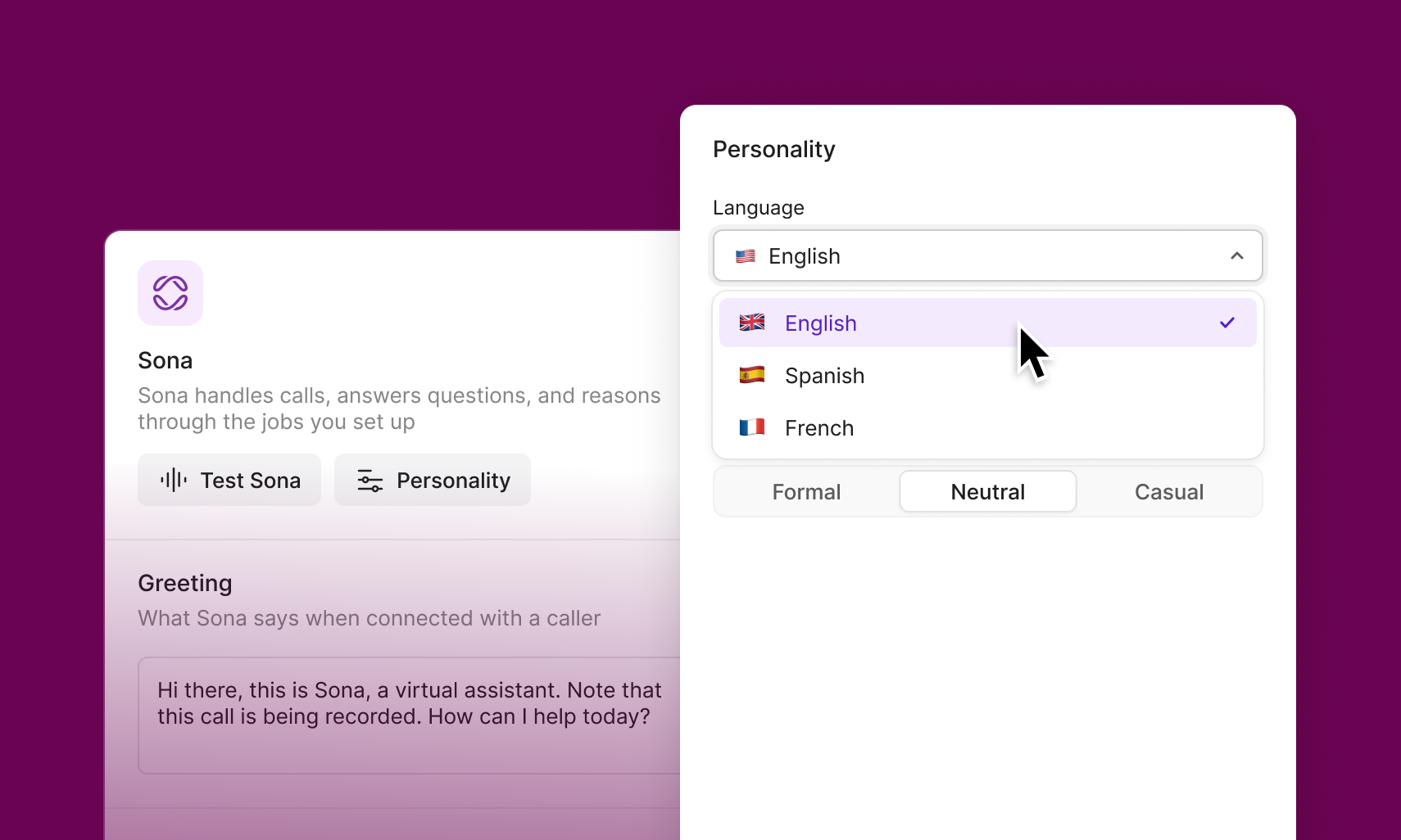 A graphic that shows how Sona works with new languages