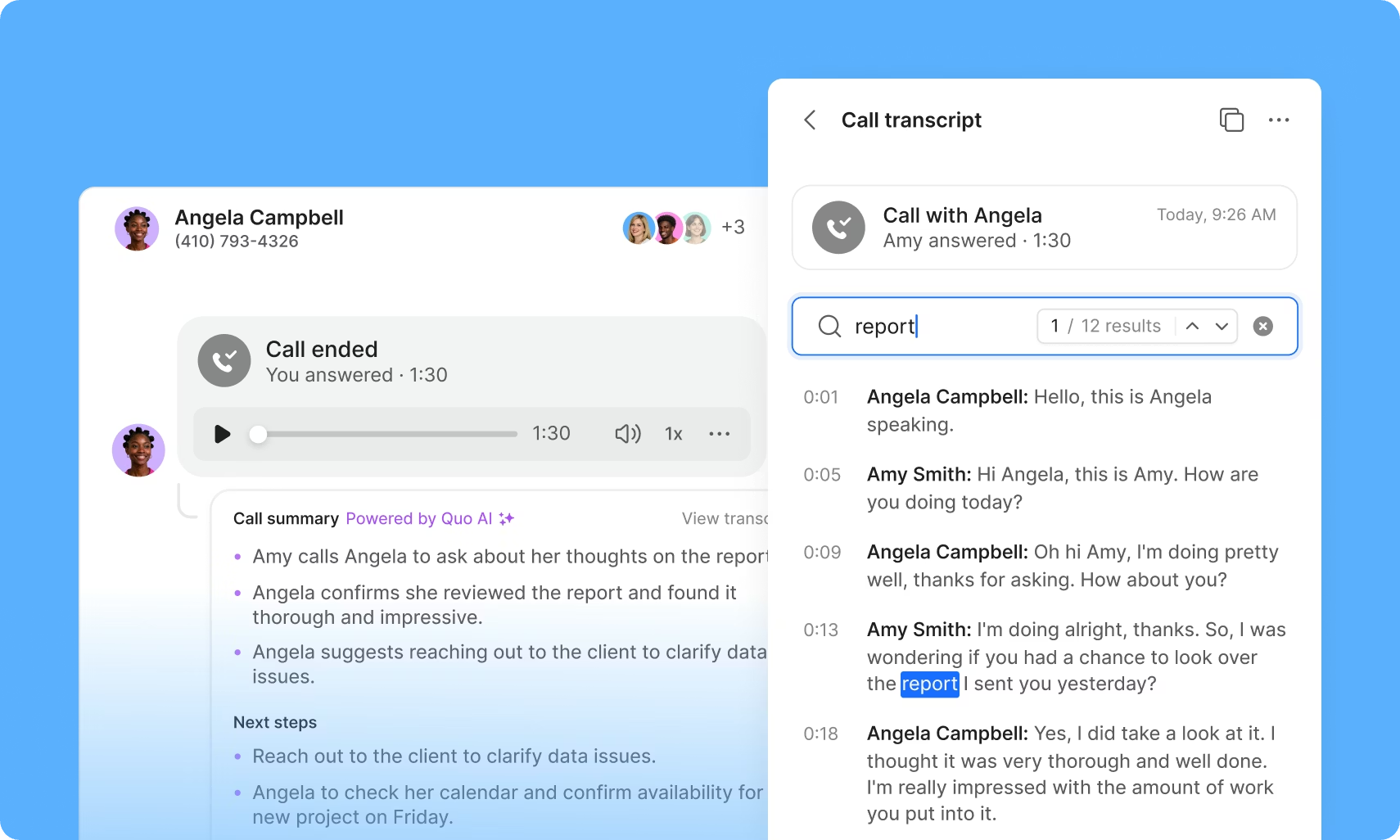 Search transcript graphic
