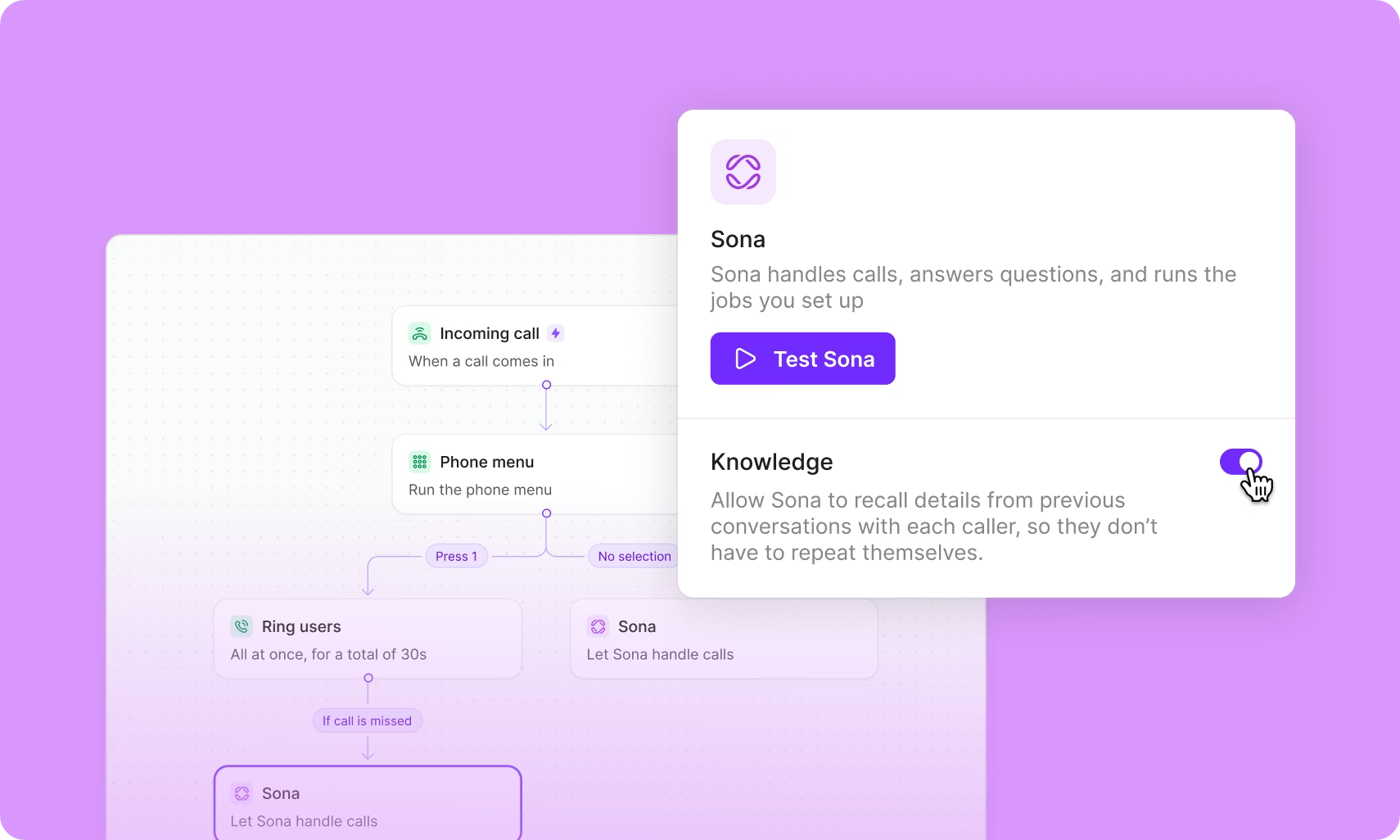 Sona's past conversation visualization 