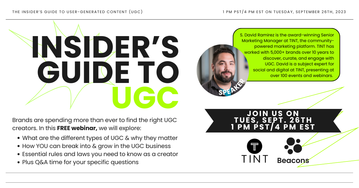 insider's guide to UGC black and green banner heading