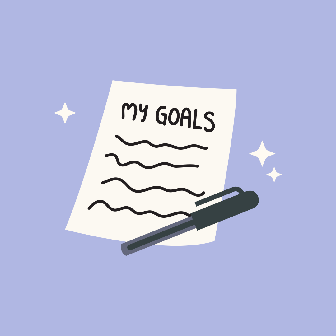 page with My Goals and pen