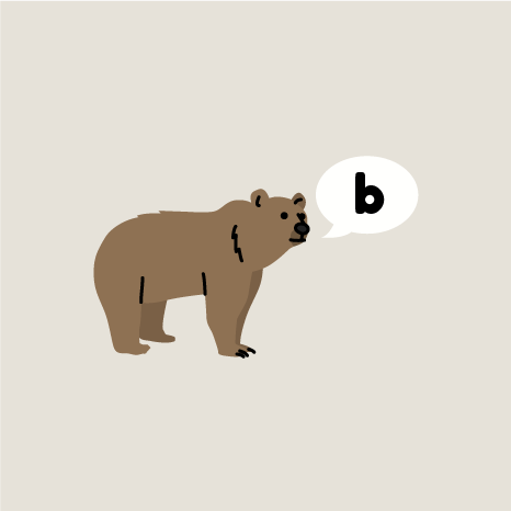 bear with b sound in a speech bubble