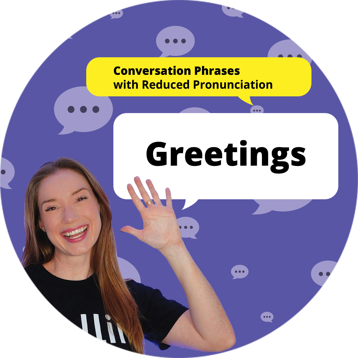 Lise from Ellii with Greetings speech bubble