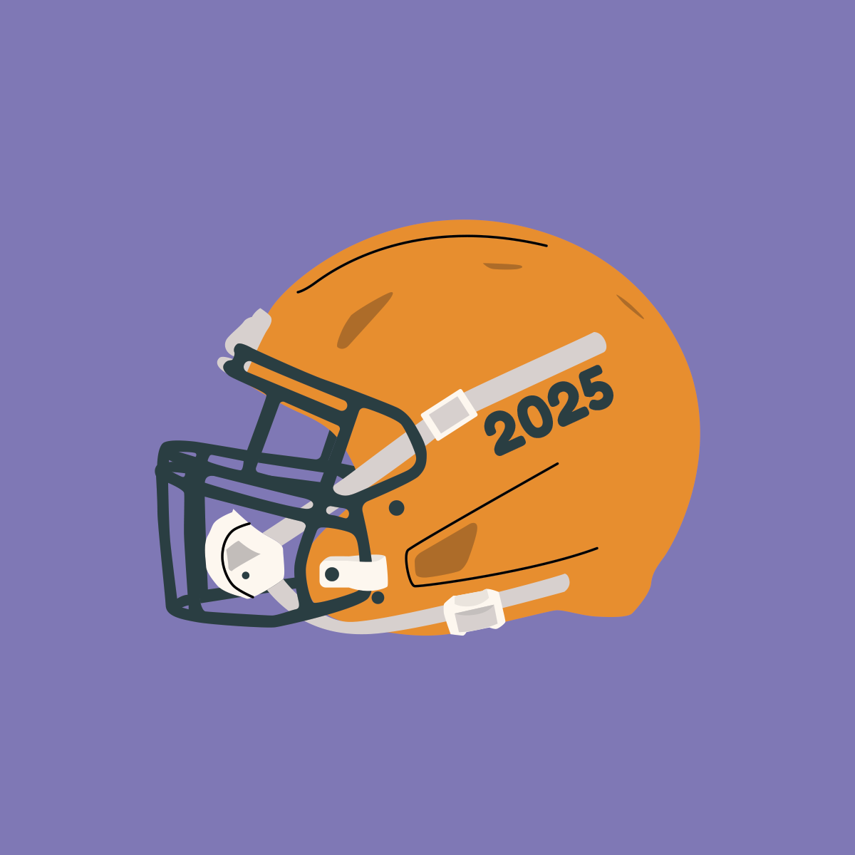 football helmet with 2025 on it