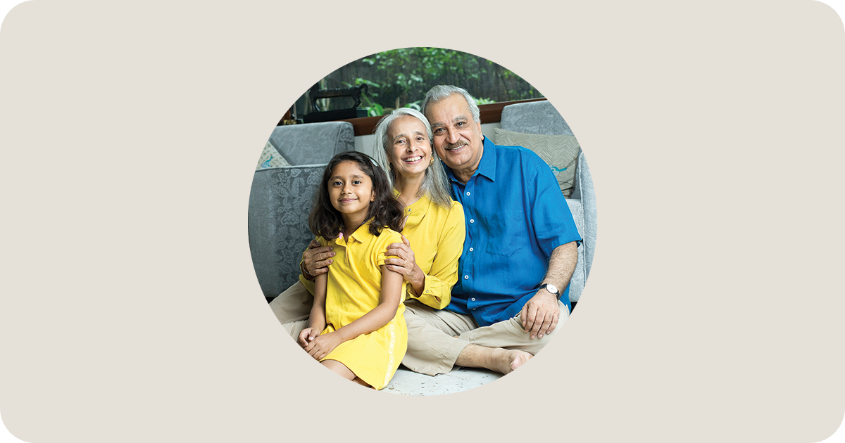 grandparents with granddaughter