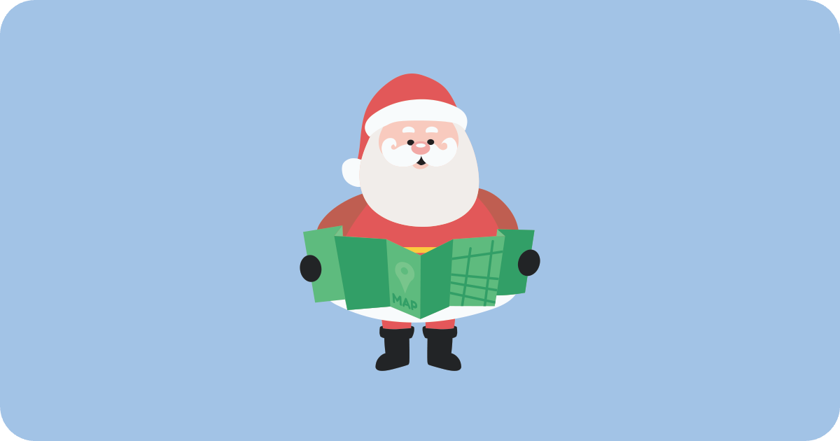 Santa with map