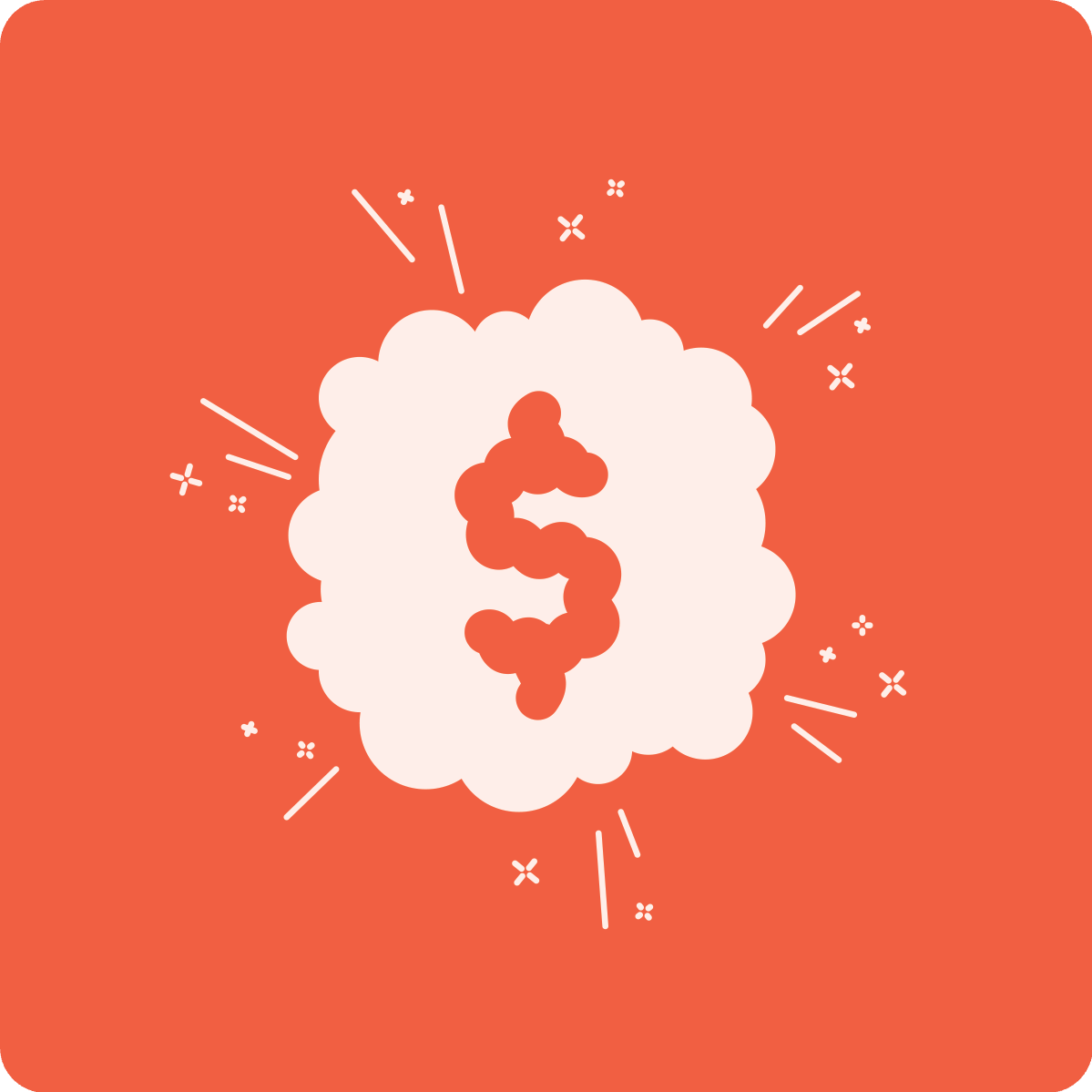 dollar sign in an exploding bubble