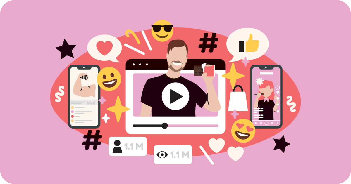 screens with lots of emoji and MrBeast popping out of a video