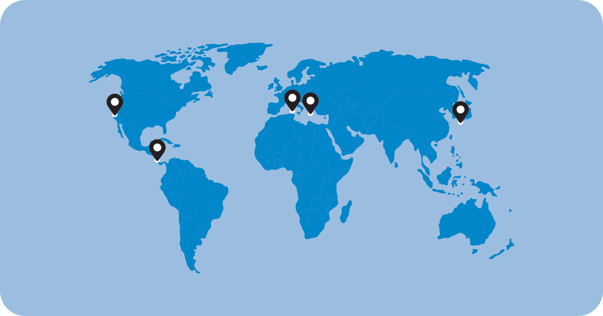 world map with blue zone indicators