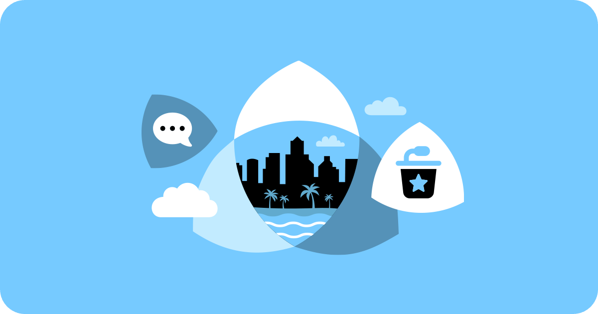 Long Beach and conference icons