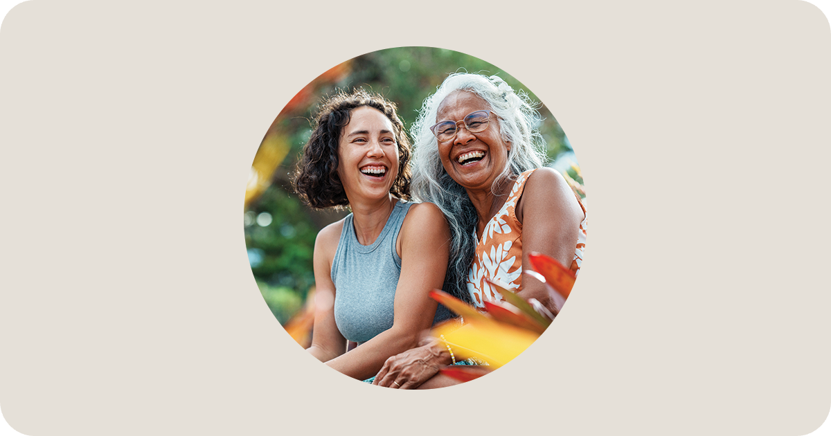 two happy women