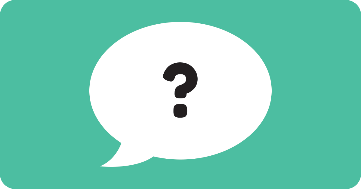 question mark in speech bubble