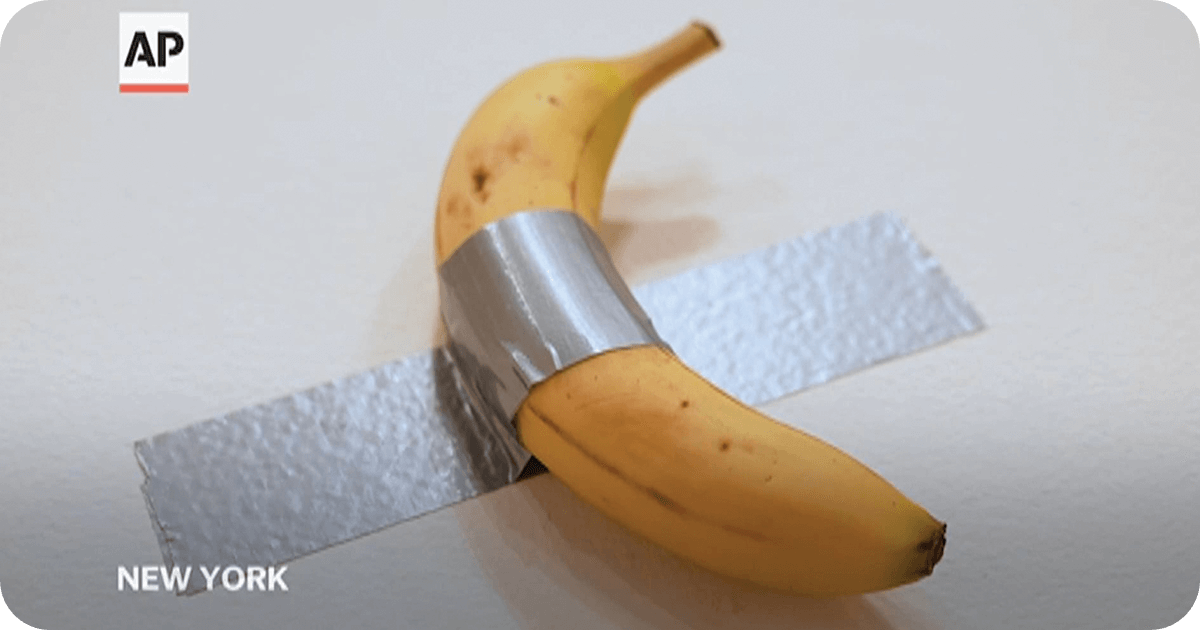 banana duct taped to a wall