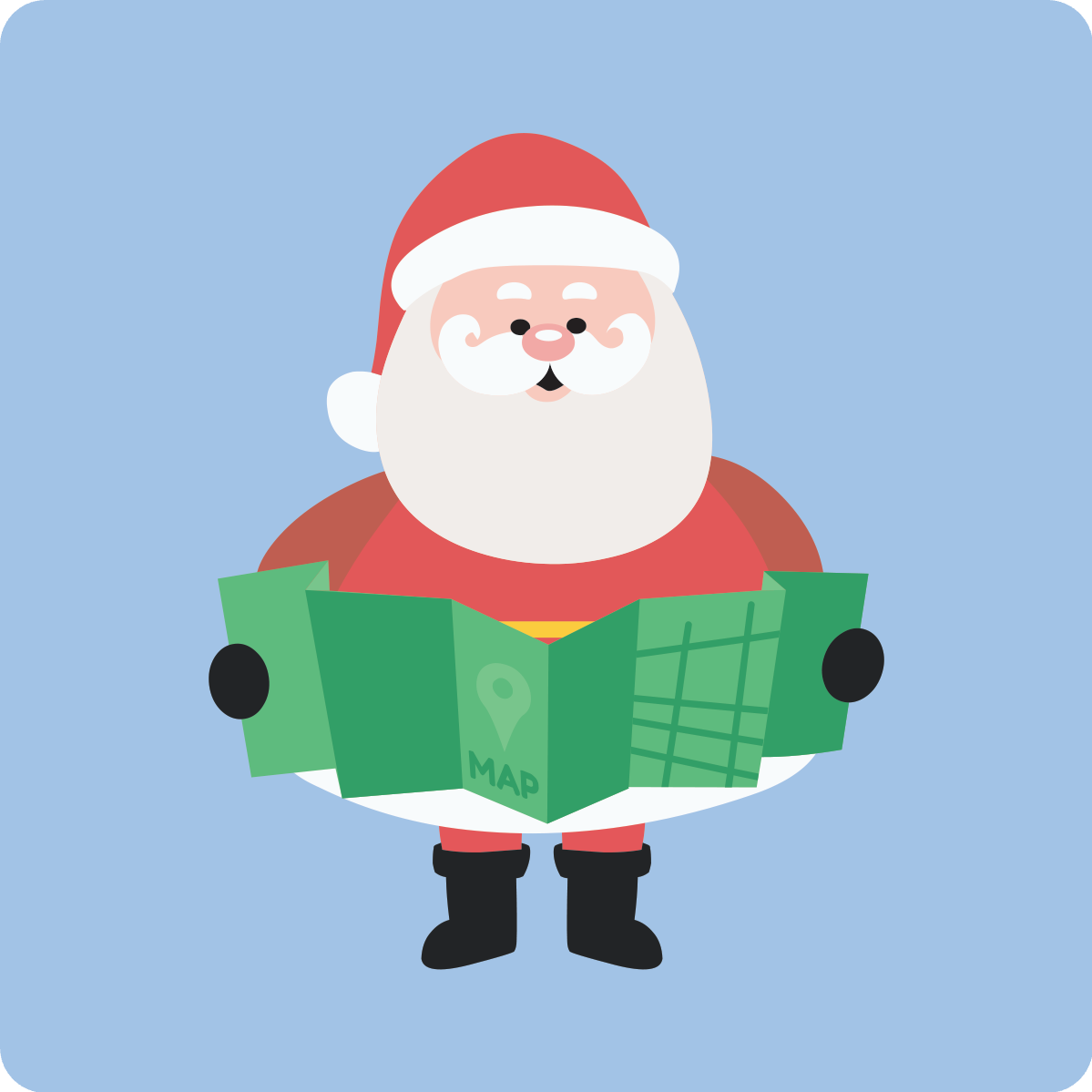 Santa with map