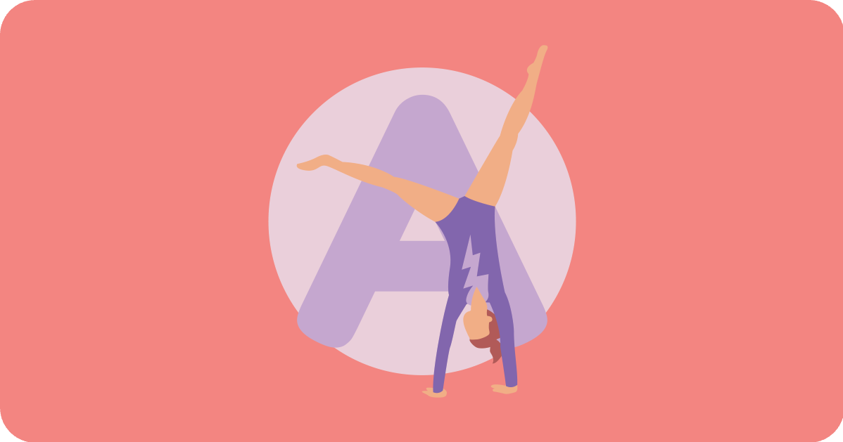 Letter A with an acrobat