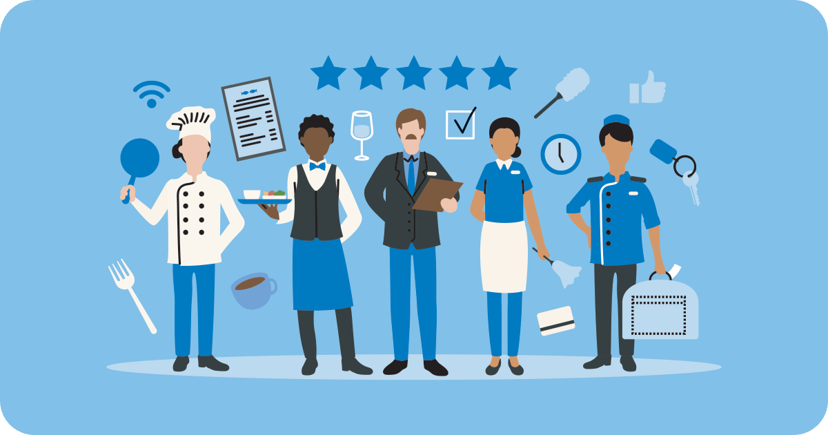 hospitality workers with star rating