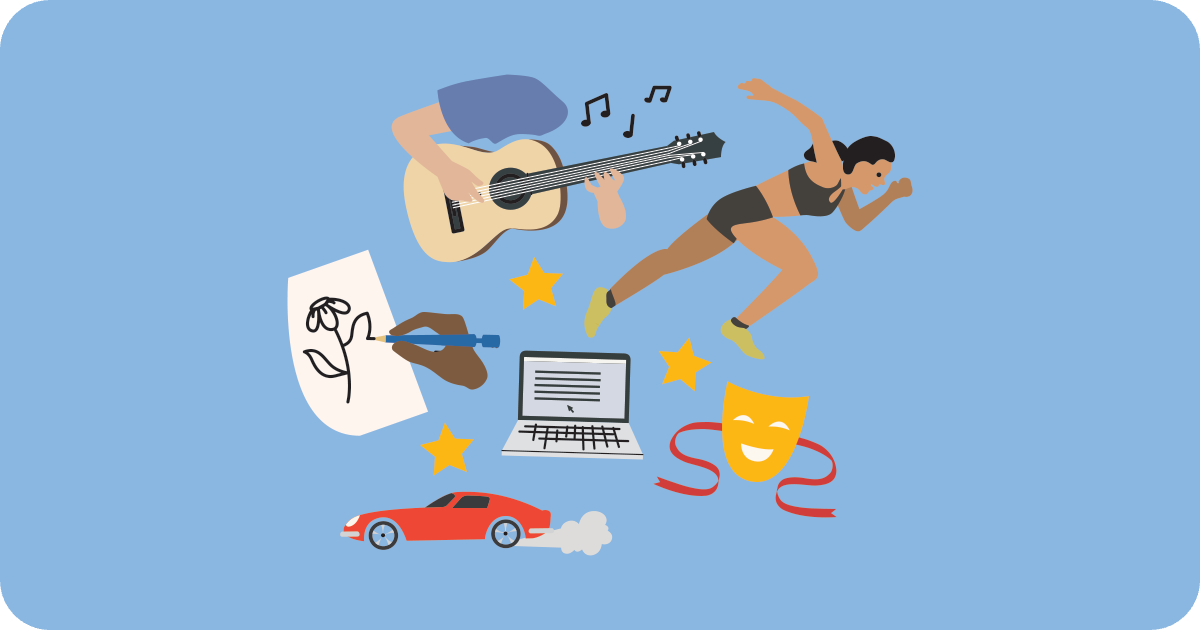 person running, playing guitar, art, mask, racing a car