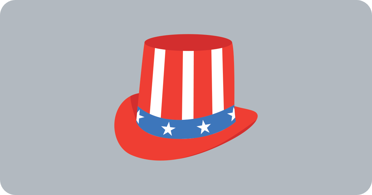 top hat with US flag