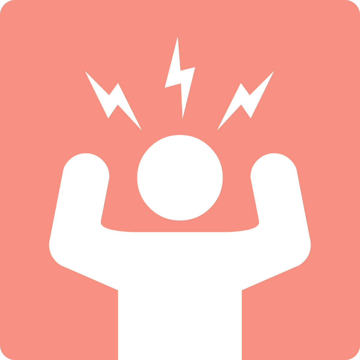 person with lightning flashes 