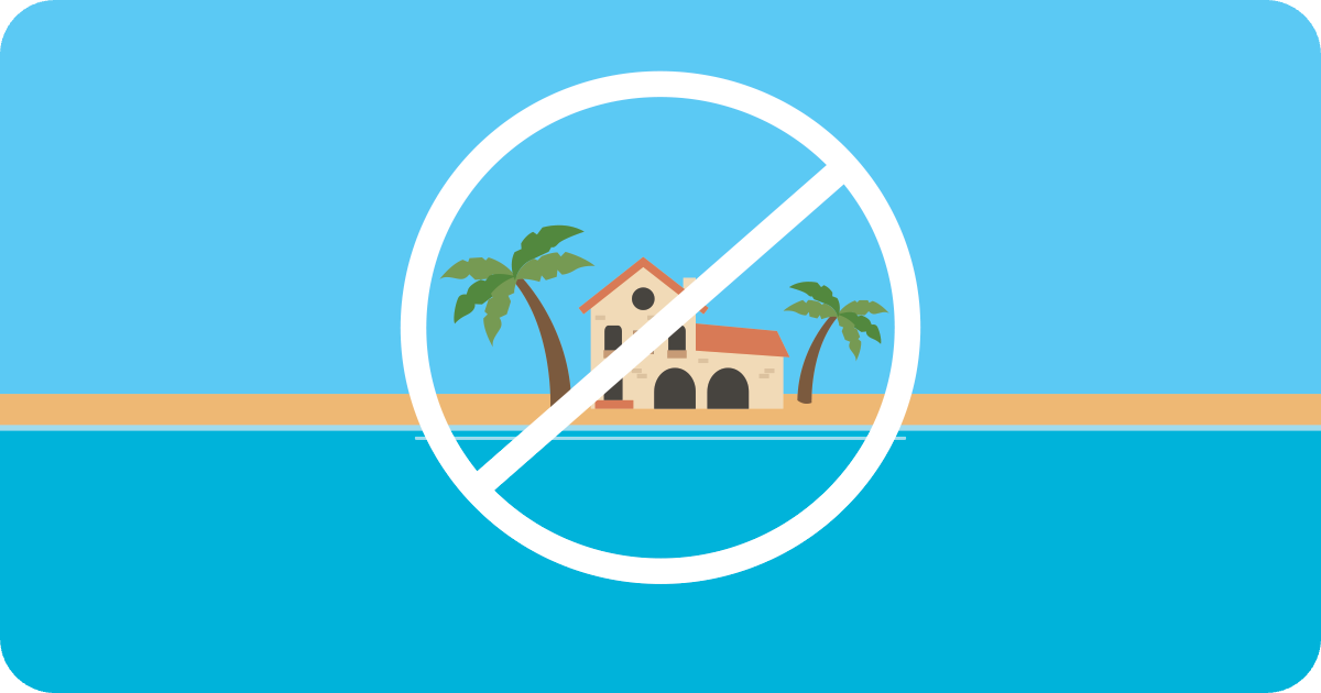 mansion on beach with no sign going through it