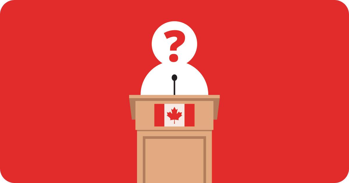 podium with Canada flag 