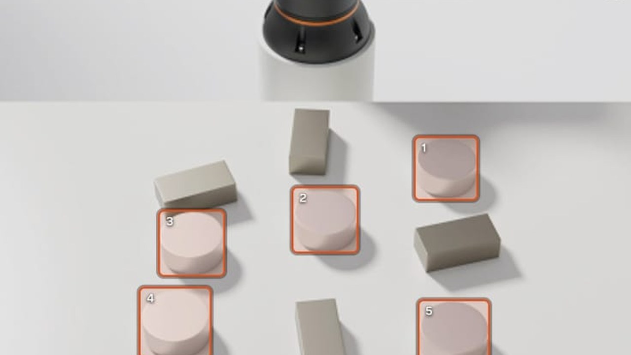Standard Bots camera view with detected parts boxed