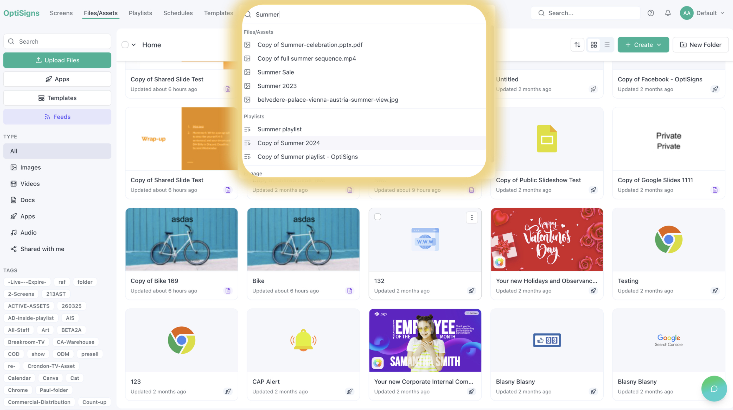 OptiSigns platform screenshot