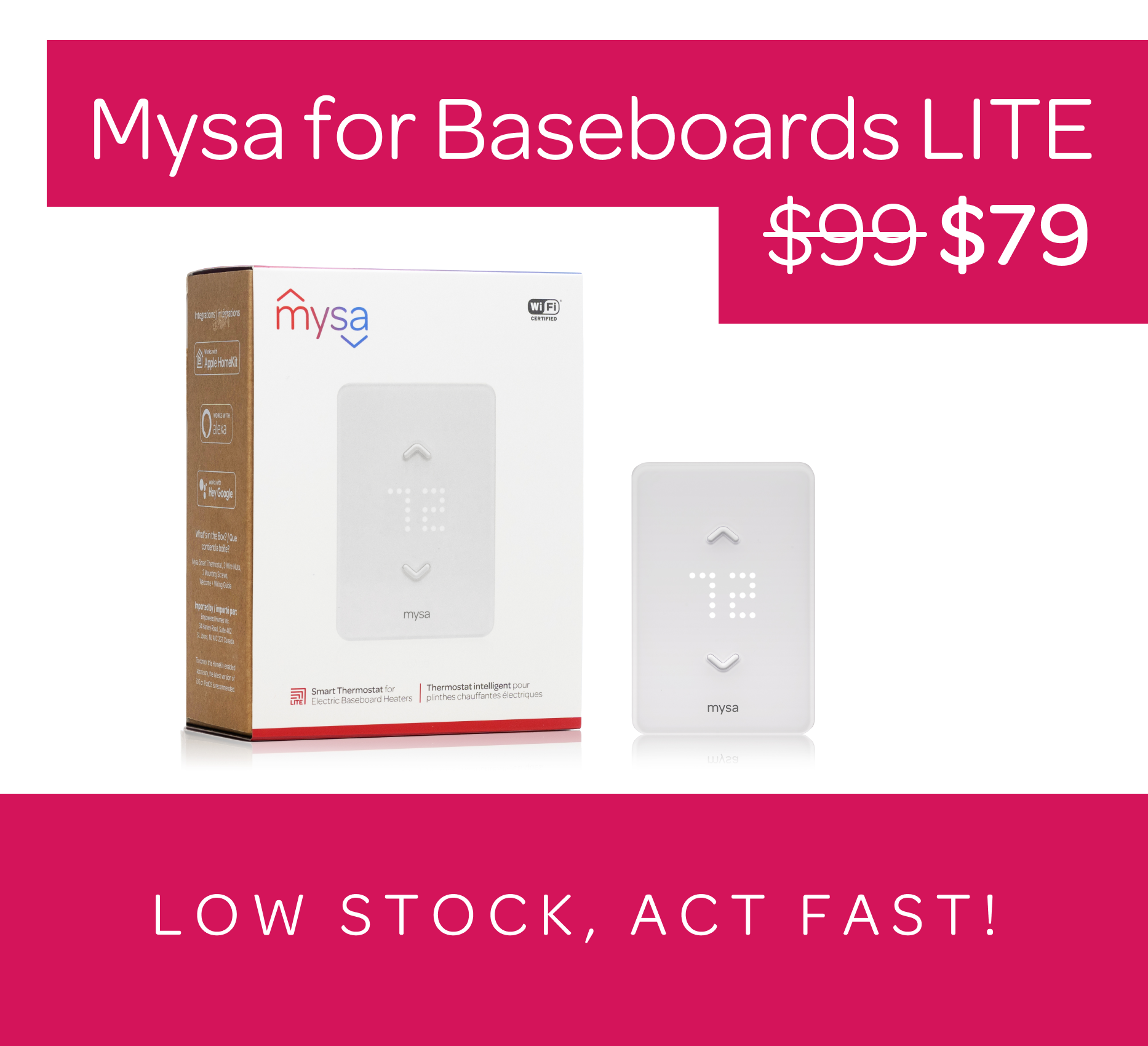 Mysa for Baseboards LITE at $79