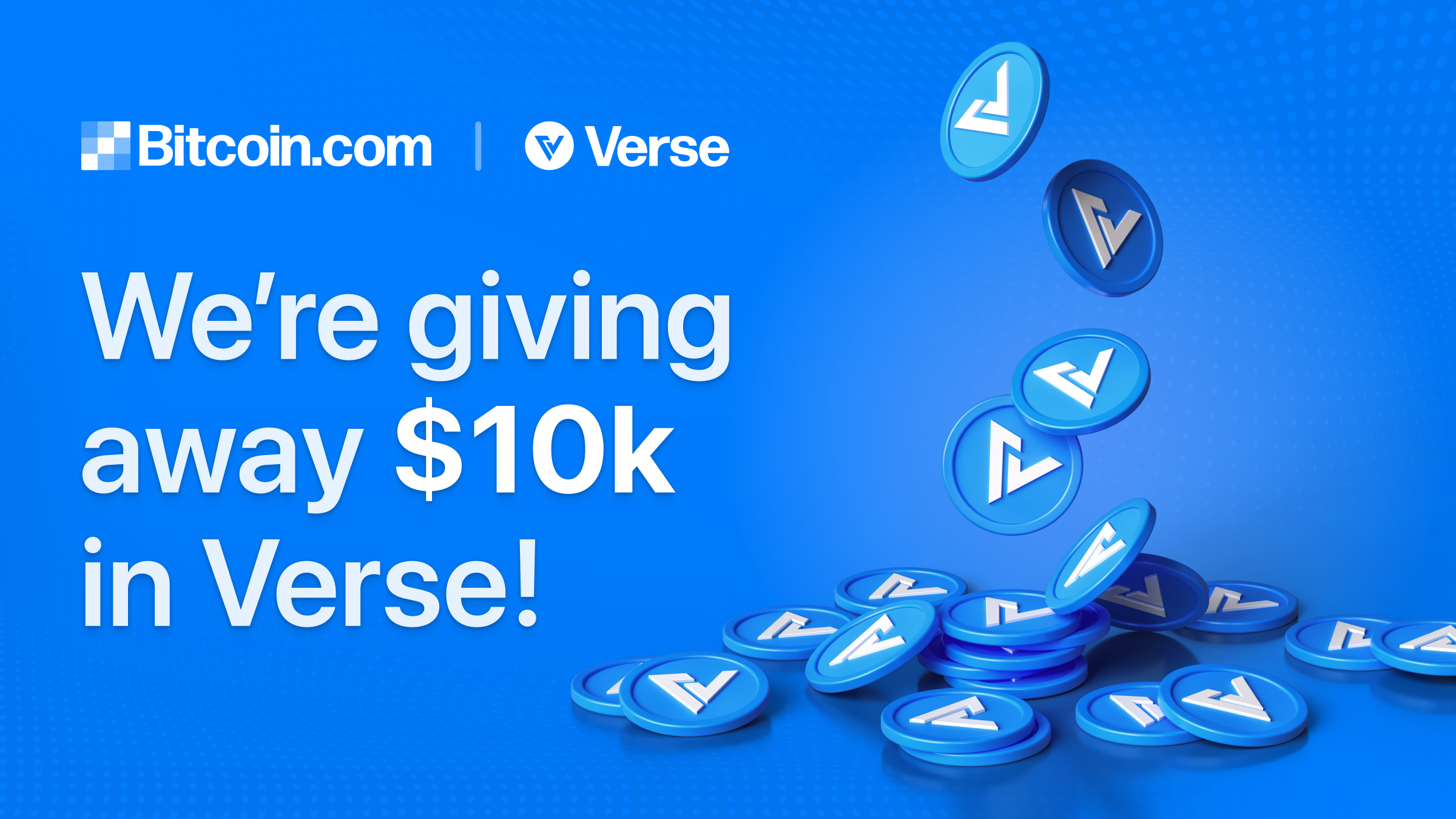 VERSE staking giveaway blue tokens falling from sky