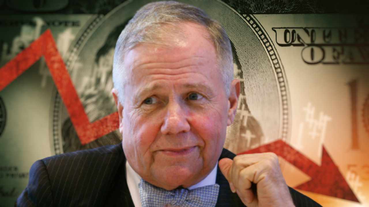 Jim Rogers Red Chart Arrow US Dollar Crashing